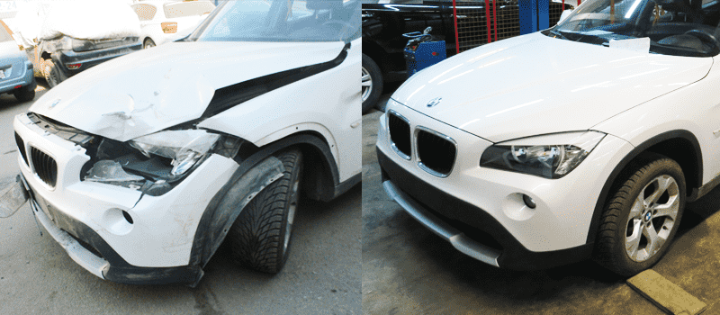 Фото ремонта капота авто до и после